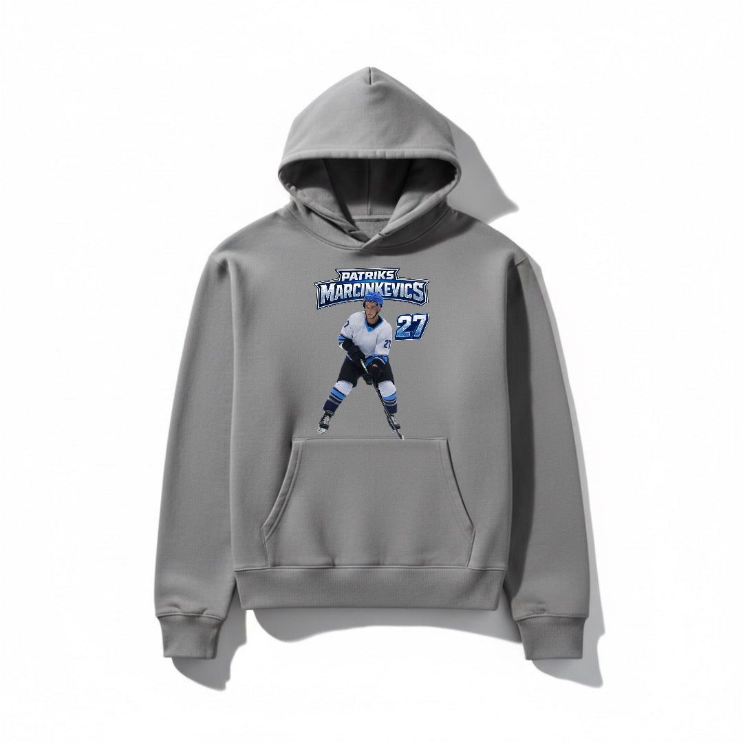 Patriks Marcinkevics 27 Gray Hoodie