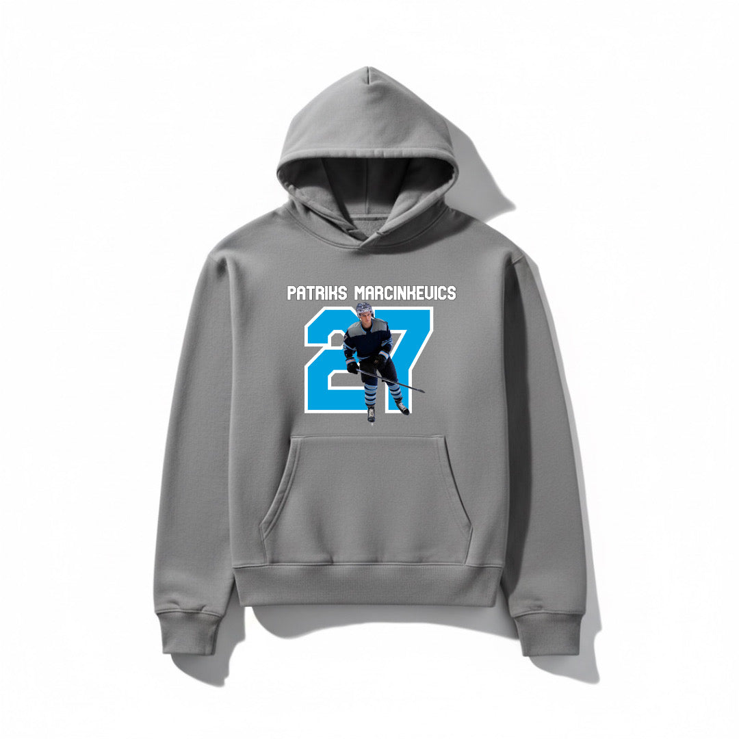 Patriks Marcinkevics 27 Gray Hoodie
