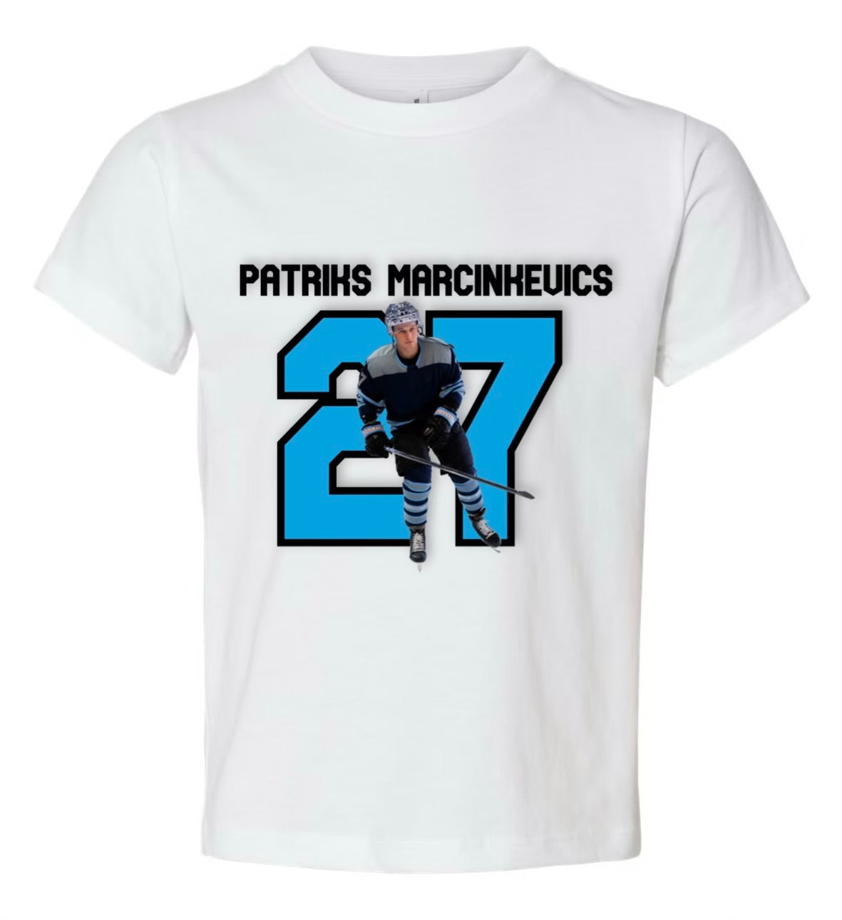 Patriks Marcinkevics 27 White T-Shirt