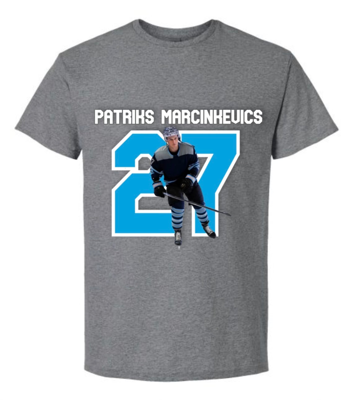 Patriks Marcinkevics 27 Gray T-Shirt